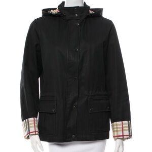 Black Burberry London hooded field jacket size M